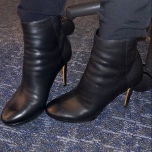 Jimmy Choo black lambskin leather booties 36